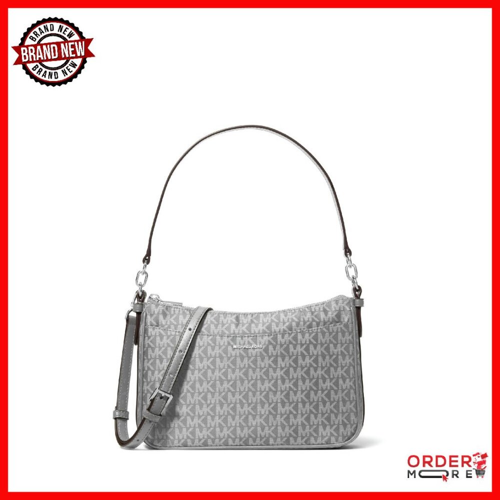 Medium Top Zip Crossbody Bag - Logo Print Twill - Daily Essentials